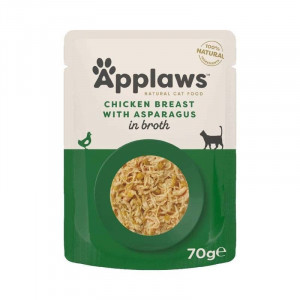 APPLAWS CAT POUCH CHICKEN ASPARAGUS konservi kaķiem Vista, sparģeli  buljonā 70g
